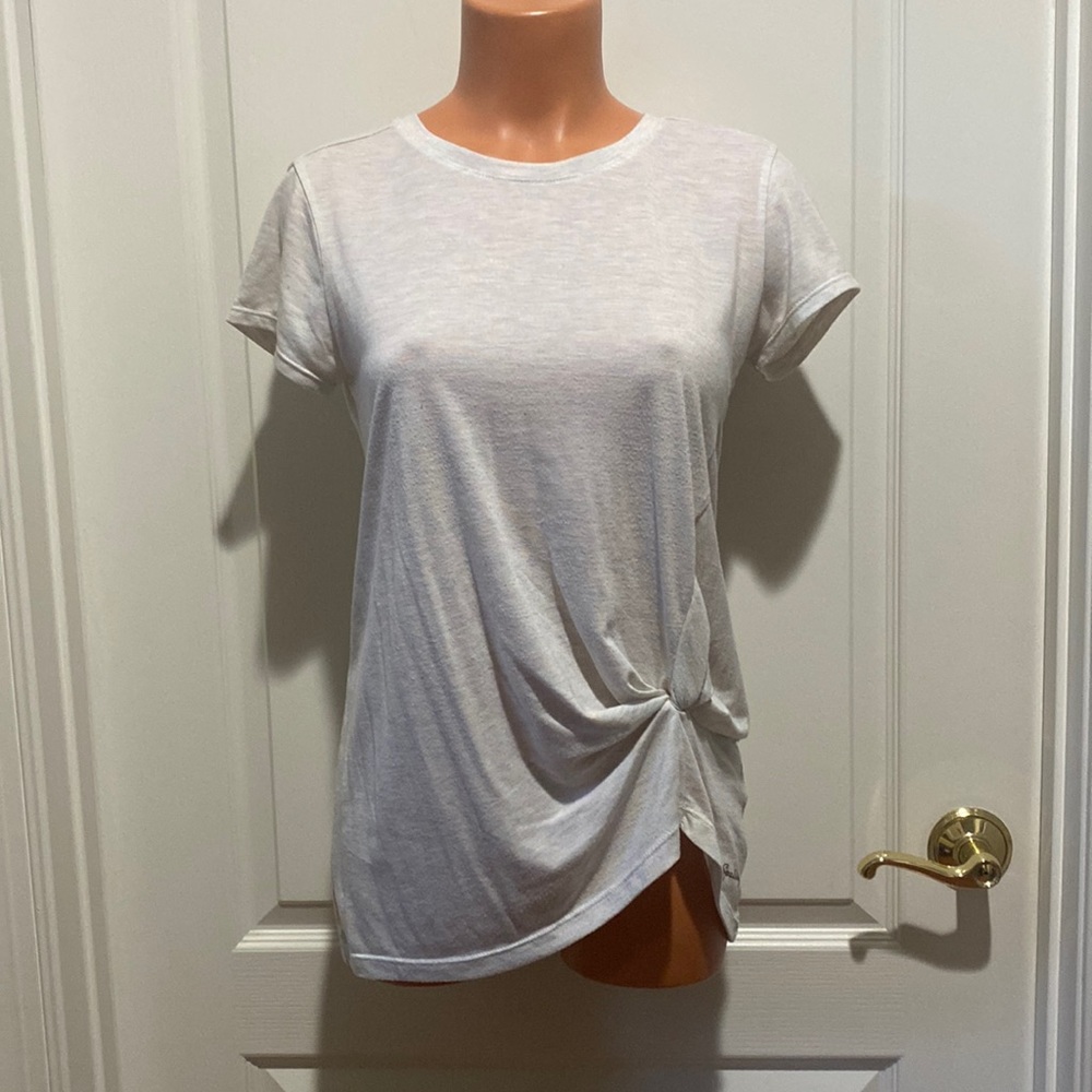 SPALDING Crew Neck Tee T Shirt Ivory Marled Pick Up Detail S Small EUC $30